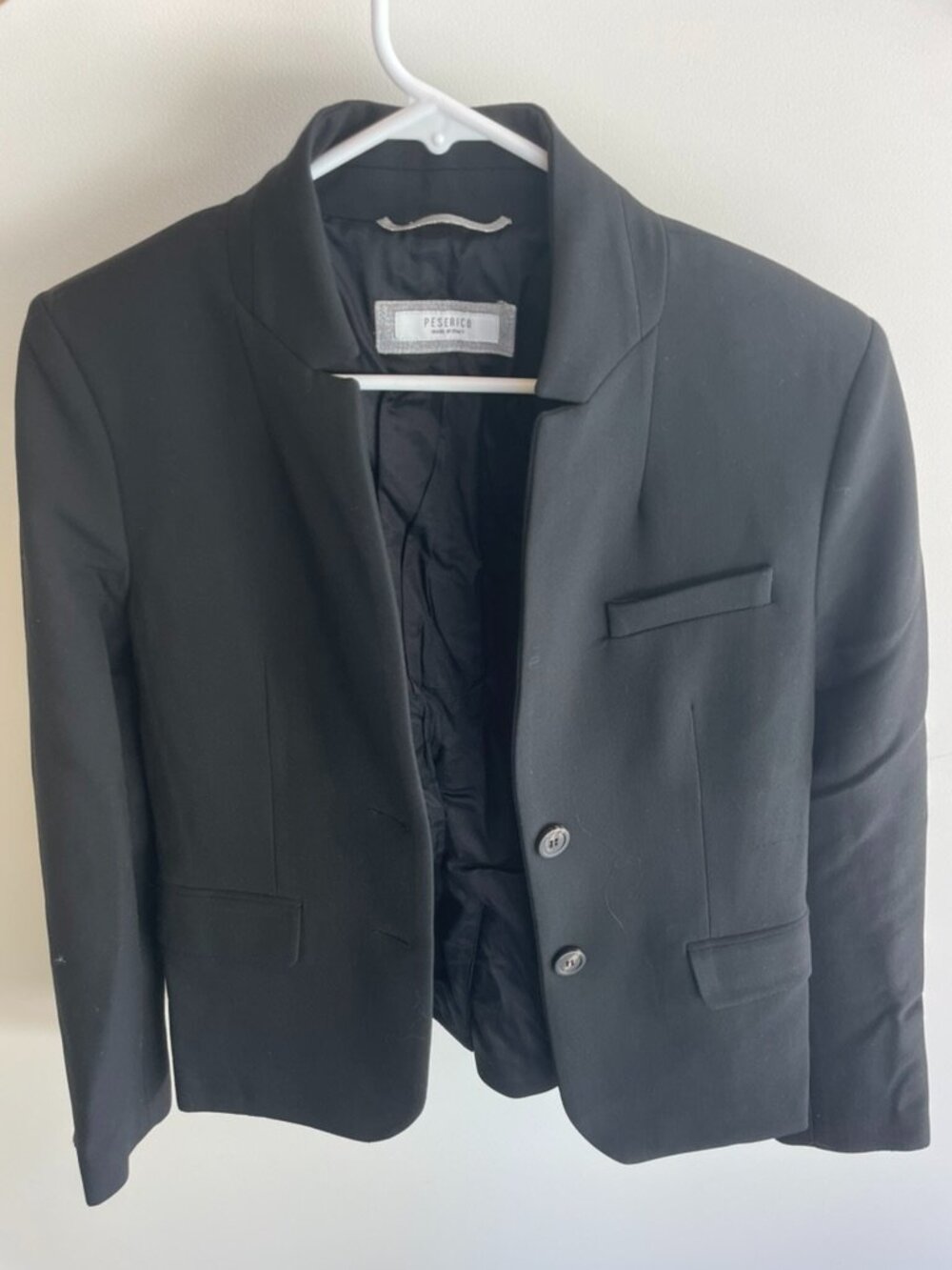 Peserico Black Stand Collar Single-Breasted Blazer